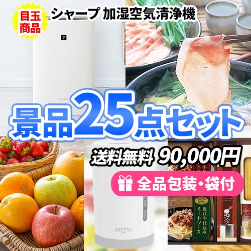 sa0732 シャープ空気清浄機に三元豚！家電がメインの幅広い世代の方でも喜ばれる景品25点セット 
