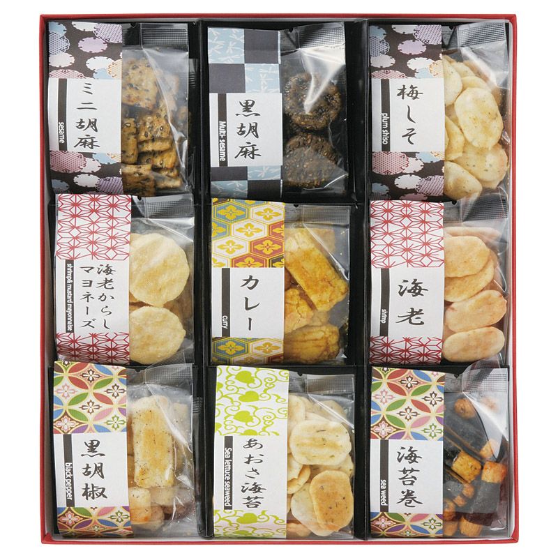 あられ　　9点 お煎餅9種詰合せ あられ煎 | 景品の虎